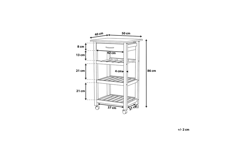 Foggia Serveringsbord 50 cm - Svart - Avlastningsbord