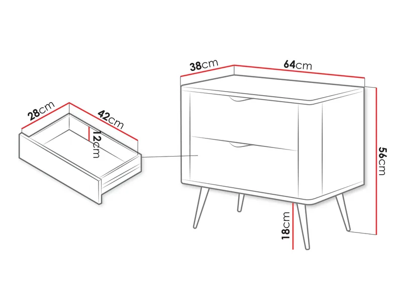 Forba Sängbord 64 cm - vit - Möbler - Bord & matgrupper - Avlastningsbord - Sängbord & nattduksbord