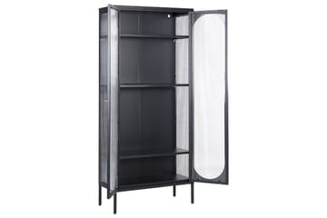 Foxton Vitrinskåp 80 cm med Förvaring i Metall och Glas - Svart - Förvaring - Skåp - Vitrinskåp