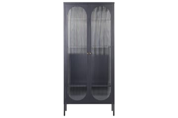 Foxton Vitrinskåp 80 cm med Förvaring i Metall och Glas - Svart - Förvaring - Skåp - Vitrinskåp