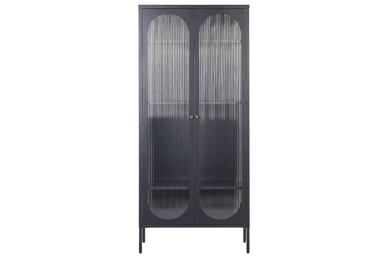 Foxton Vitrinskåp 80 cm med Förvaring i Metall och Glas - Svart - Förvaring - Skåp - Vitrinskåp