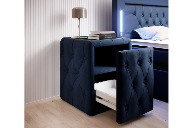Franco Sängbord 58 cm med Förvaring Låda - Blå - Sängbord & nattduksbord