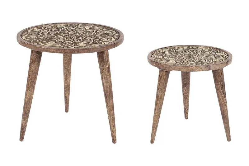 Freida Satsbord 45 cm, Mörkt trä/Guld