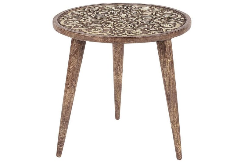 Freida Satsbord 45 cm - Mörkt trä/Guld - Möbler - Bord & matgrupper - Avlastningsbord - Satsbord