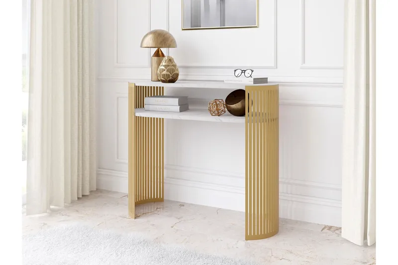 Friend Konsollbord 100 cm - Guld/Vit - Möbler - Bord & matgrupper - Avlastningsbord - Hallbord