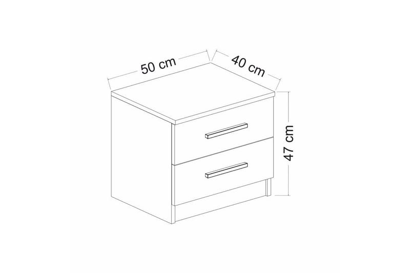 Fruitland Litet Sängbord & Nattduksbord 50 cm med Trä- och Valnötsutseende, Förvaring med Lådor - Valnöt/Antracit - Möbler - Bord & matgrupper - Avlastningsbord - Sängbord & nattduksbord