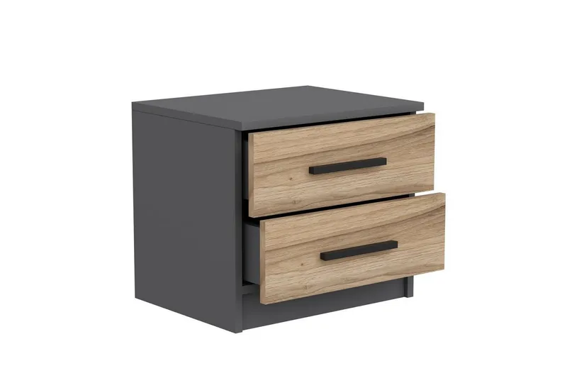 Fruitland Sängbord 50 cm - Valnöt/Antracit - Möbler - Bord & matgrupper - Avlastningsbord - Sängbord & nattduksbord