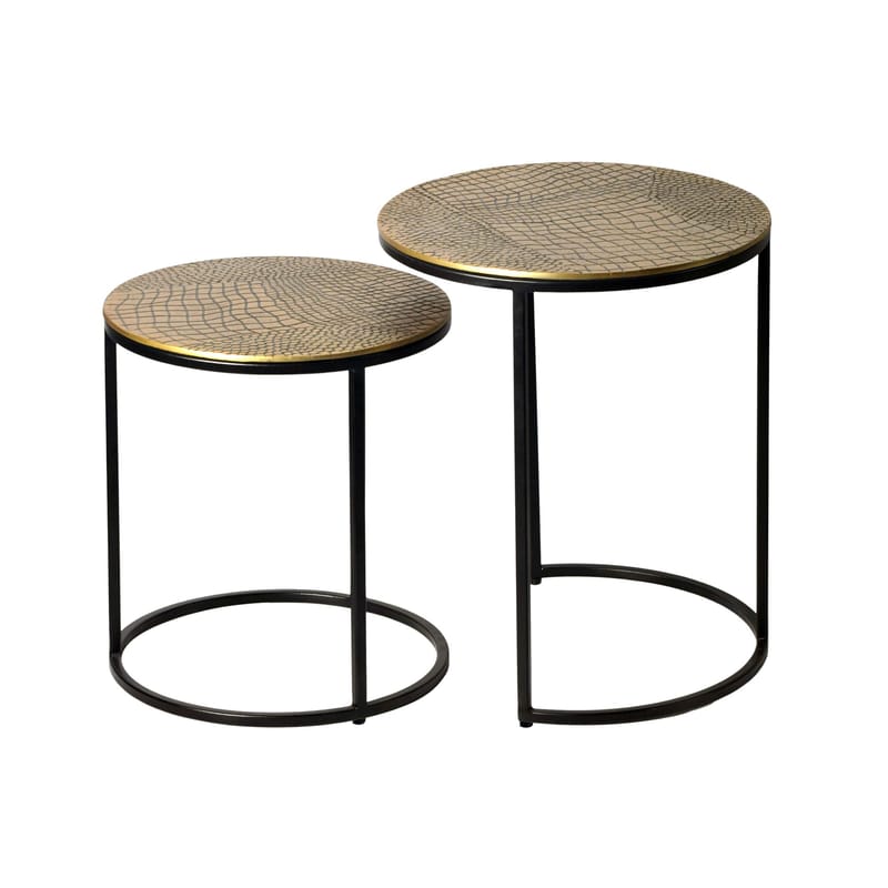 Galela Satsbord 40 cm Set om 2 - Guld och svart - Möbler - Bord & matgrupper - Avlastningsbord - Satsbord