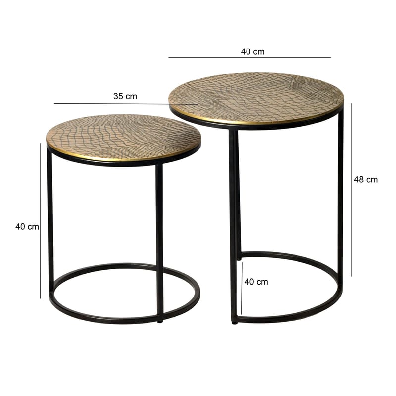 Galela Satsbord 40 cm Set om 2 - Guld och svart - Möbler - Bord & matgrupper - Avlastningsbord - Satsbord