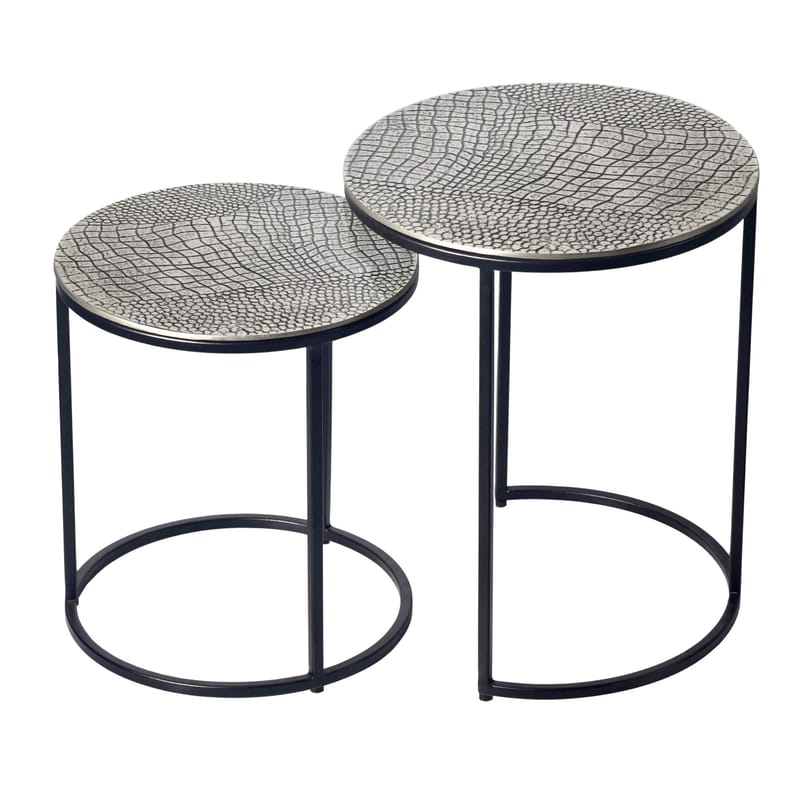 Galela Satsbord 40 cm Set om 2 - Silver och svart - Möbler - Bord & matgrupper - Avlastningsbord - Satsbord