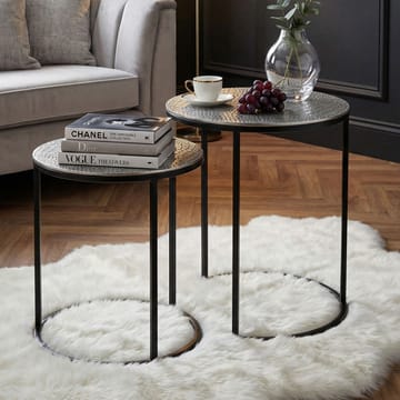 Galela Satsbord 40 cm Set om 2 - Silver och svart - Möbler - Bord & matgrupper - Avlastningsbord - Satsbord