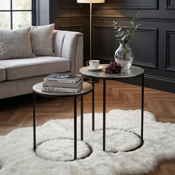 Galela Satsbord 40 cm Set om 2 - Silver och svart - Möbler - Bord & matgrupper - Avlastningsbord - Satsbord