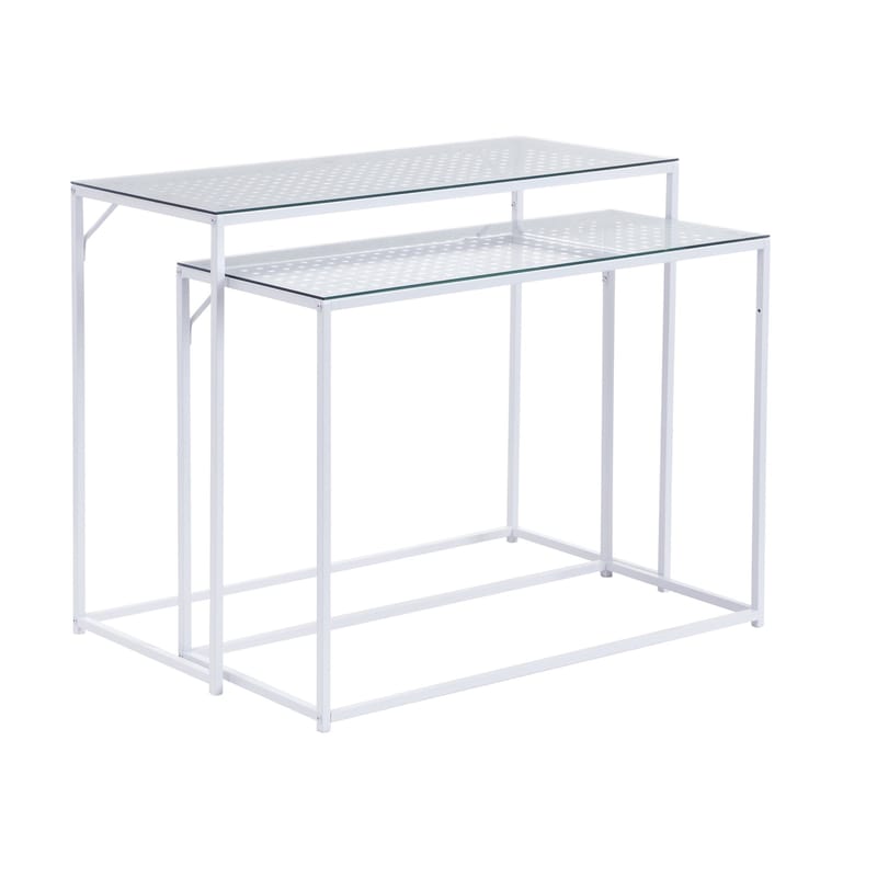 Galora Konsolbord 100 cm Set om 2 - Transparent och matt vit - Möbler - Bord & matgrupper - Avlastningsbord - Satsbord
