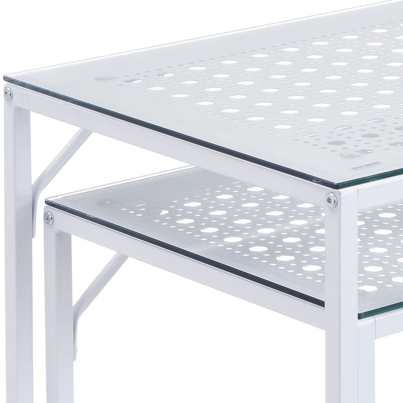 Galora Konsolbord 100 cm Set om 2 - Transparent och matt vit - Möbler - Bord & matgrupper - Avlastningsbord - Satsbord