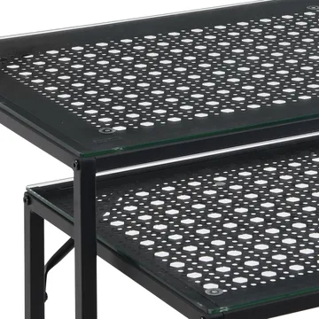 Galora Konsolbord 100 cm Set om 2 - Transparent och mattsvart - Möbler - Bord & matgrupper - Avlastningsbord - Satsbord
