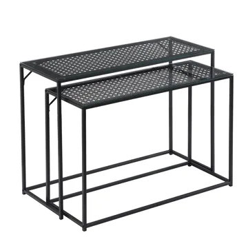 Galora Konsolbord 100 cm Set om 2 - Transparent och mattsvart - Möbler - Bord & matgrupper - Avlastningsbord - Satsbord