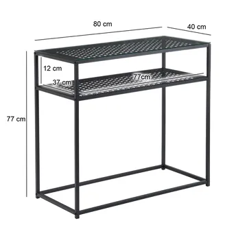 Galuna Konsolbord 80 cm - Transparent och mattsvart - Möbler - Bord & matgrupper - Avlastningsbord - Hallbord