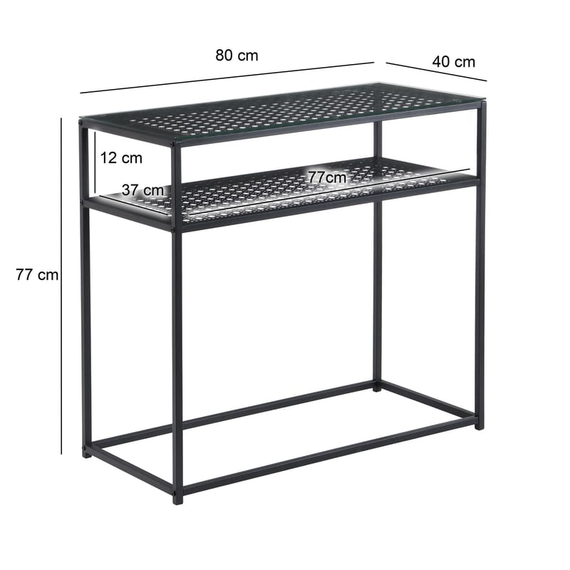 Galuna Konsolbord 80 cm - Transparent och mattsvart - Möbler - Bord & matgrupper - Avlastningsbord - Hallbord