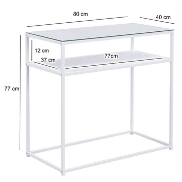Galuna Konsolbord 80 cm - Transparent och vit - Möbler - Bord & matgrupper - Avlastningsbord - Hallbord