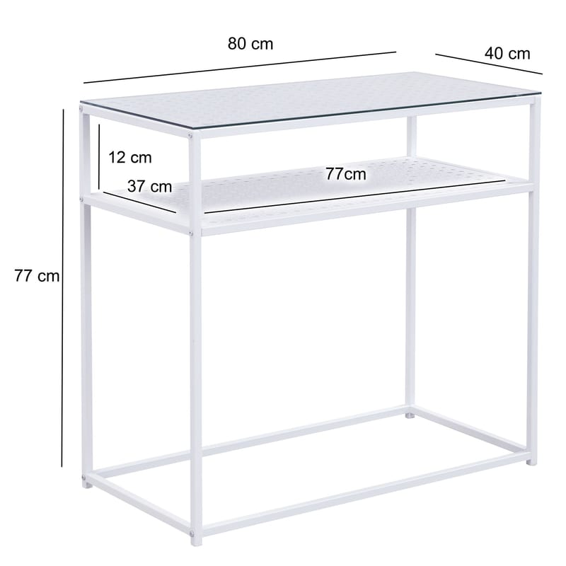 Galuna Konsolbord 80 cm - Transparent och vit - Möbler - Bord & matgrupper - Avlastningsbord - Hallbord