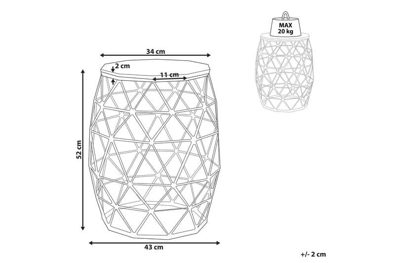 Gary Sidobord 43 cm - Guld - Möbler - Bord & matgrupper - Avlastningsbord - Lampbord