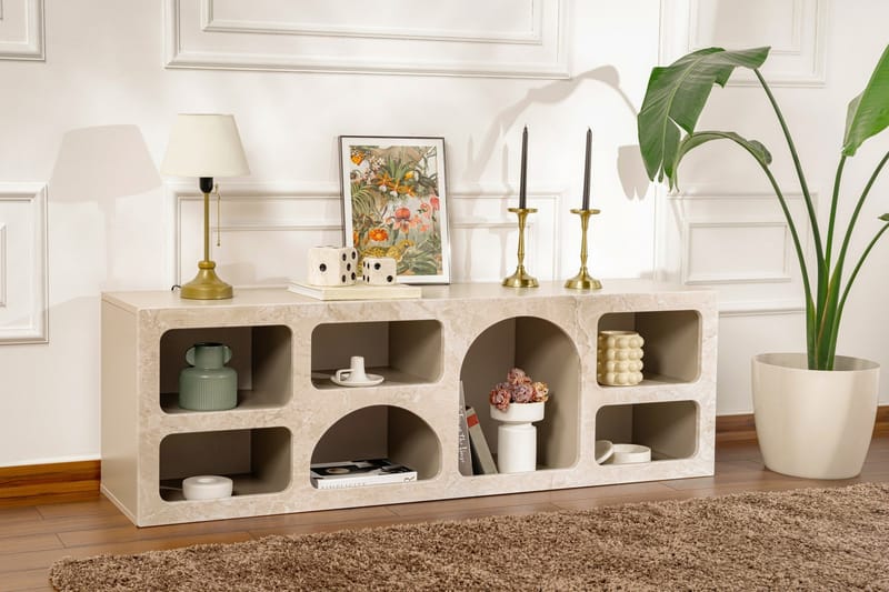 Giana Konsollbord 160 cm - Travertine/Sandsten - Förvaring - Förvaringsmöbler - Sideboard & skänk