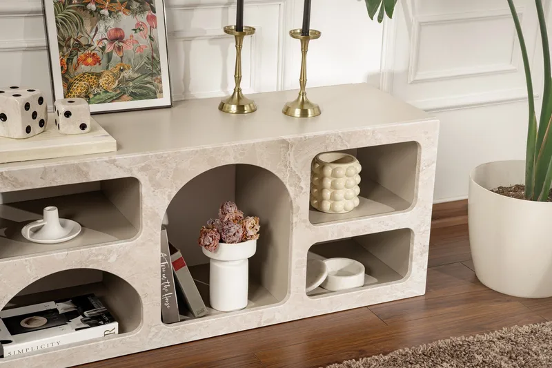Giana Konsollbord 160 cm - Travertine/Sandsten - Förvaring - Förvaringsmöbler - Sideboard & skänk
