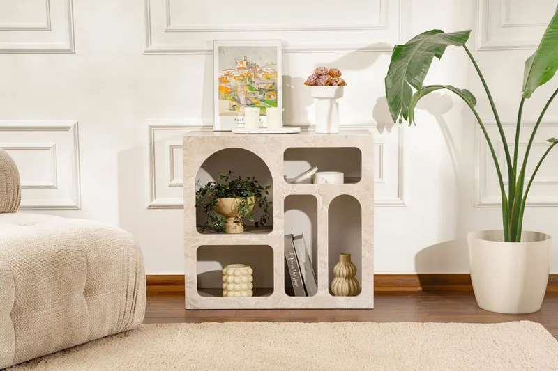 Giana Konsollbord 80 cm - Travertine/Sandsten - Förvaring - Förvaringsmöbler - Sideboard & skänk