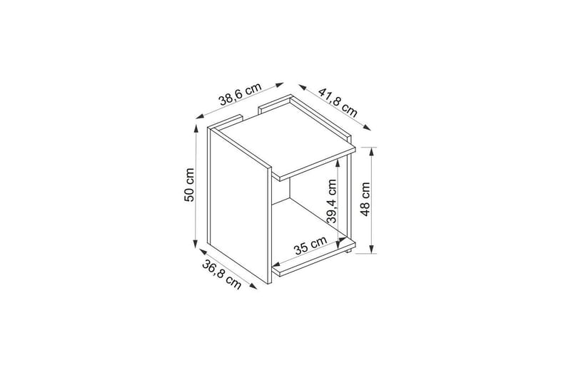 Giancarlo Sidobord 38,6 cm - Blå/Antracit - Möbler - Bord & matgrupper - Avlastningsbord - Lampbord