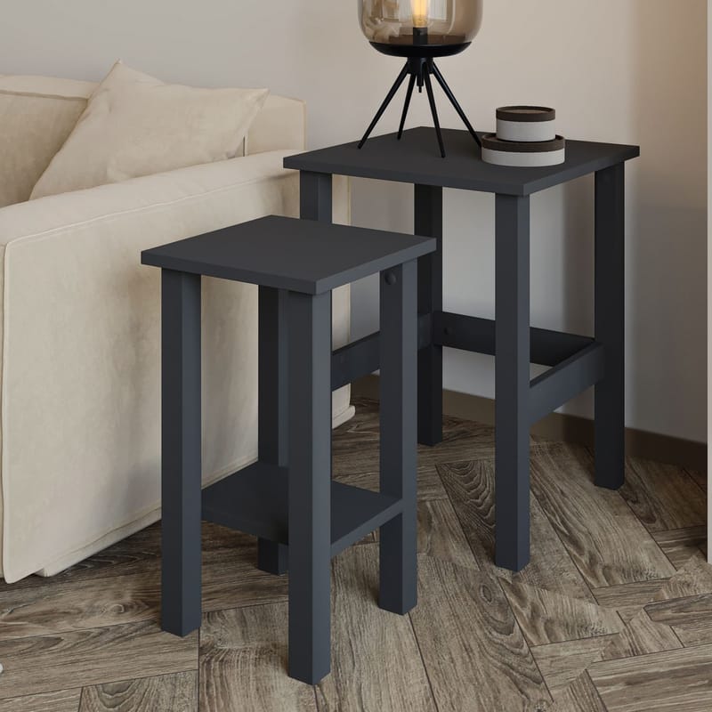 Ginallie Sidobord set 45x60 cm - Antracit - Möbler - Bord & matgrupper - Avlastningsbord - Lampbord