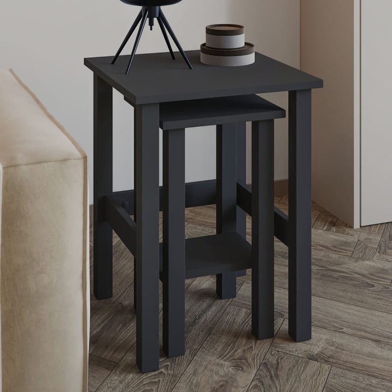 Ginallie Sidobord set 45x60 cm - Antracit - Möbler - Bord & matgrupper - Avlastningsbord - Lampbord