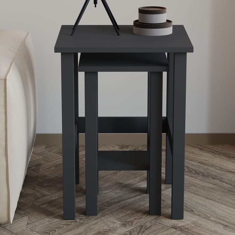 Ginallie Sidobord set 45x60 cm - Antracit - Möbler - Bord & matgrupper - Avlastningsbord - Lampbord