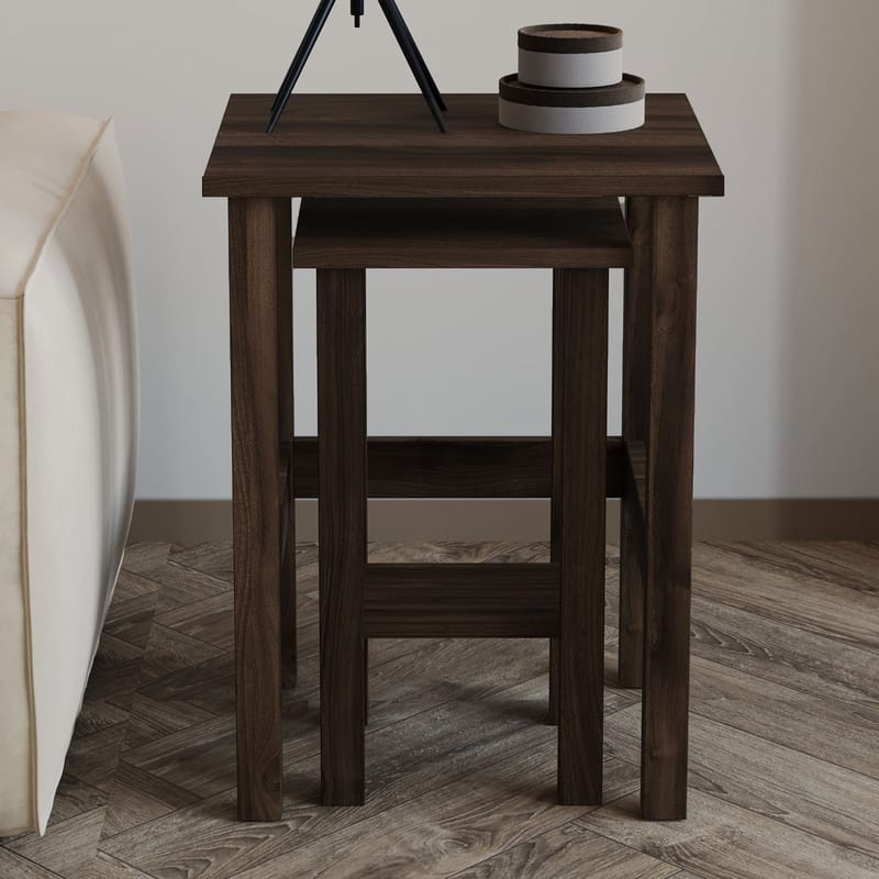 Ginallie Sidobord set 45x60 cm - Valnöt - Möbler - Bord & matgrupper - Avlastningsbord - Lampbord