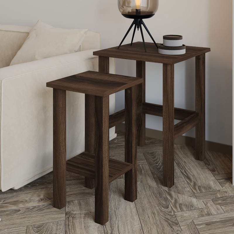 Ginallie Sidobord set 45x60 cm - Valnöt - Möbler - Bord & matgrupper - Avlastningsbord - Lampbord