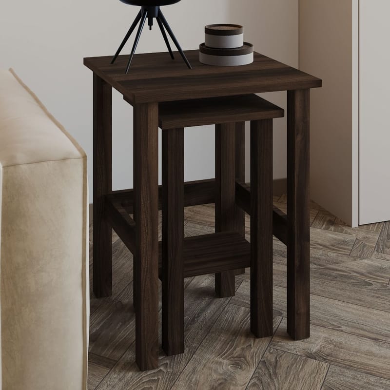 Ginallie Sidobord set 45x60 cm - Valnöt - Möbler - Bord & matgrupper - Avlastningsbord - Lampbord