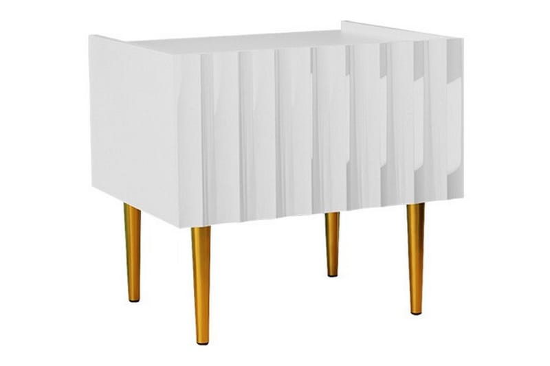 Glenndale Sängbord 50 cm - Vit - Sängbord & nattduksbord