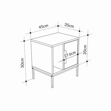 Glynn Sängbord 45 cm i Ekutseende med Förvaring och Hyllor - Brun - Möbler - Bord & matgrupper - Avlastningsbord - Sängbord & nattduksbord