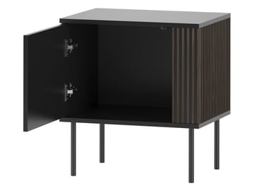Gravendal Sängbord & Nattduksbord 53x57 cm med Trä- och Valnötsutseende, Förvaring med Lådor - Svart/Brun - Möbler - Bord & matgrupper - Avlastningsbord - Sängbord & nattduksbord