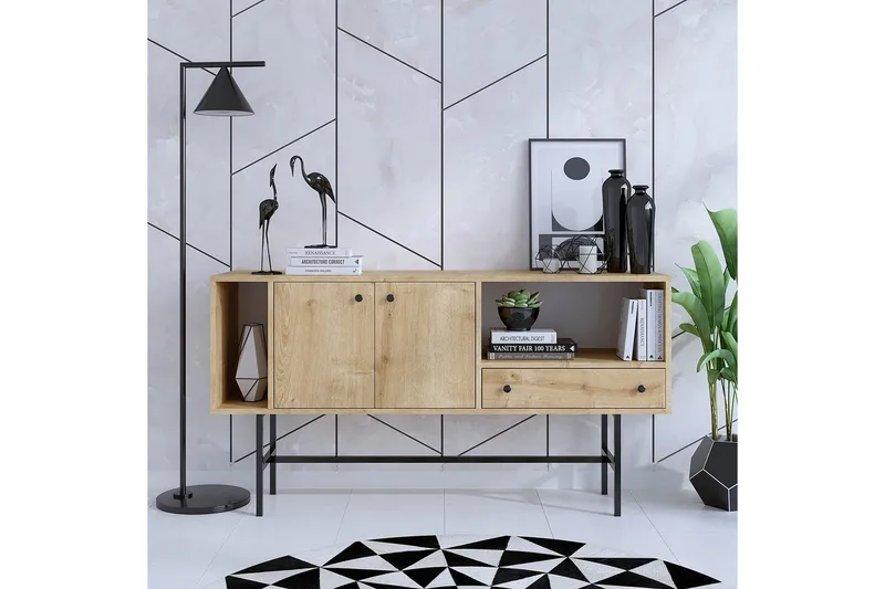 Grayce Konsollbord 150 cm - Ek/Svart - Möbler - Bord & matgrupper - Avlastningsbord - Hallbord