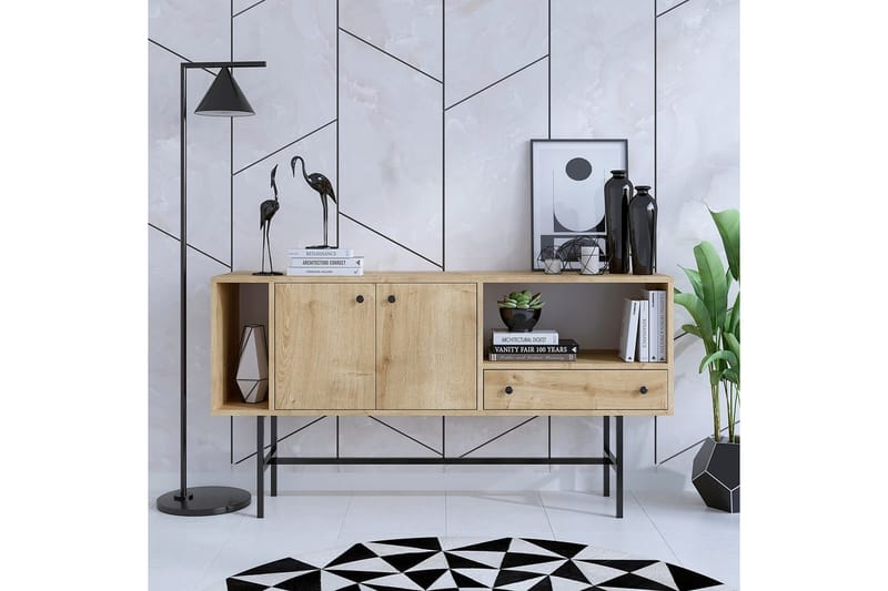 Grayce Konsollbord 150 cm - Ek/Svart - Möbler - Bord & matgrupper - Avlastningsbord - Hallbord