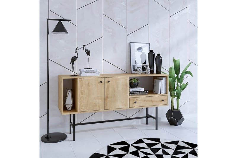 Grayce Konsollbord 150 cm - Ek/Svart - Möbler - Bord & matgrupper - Avlastningsbord - Hallbord