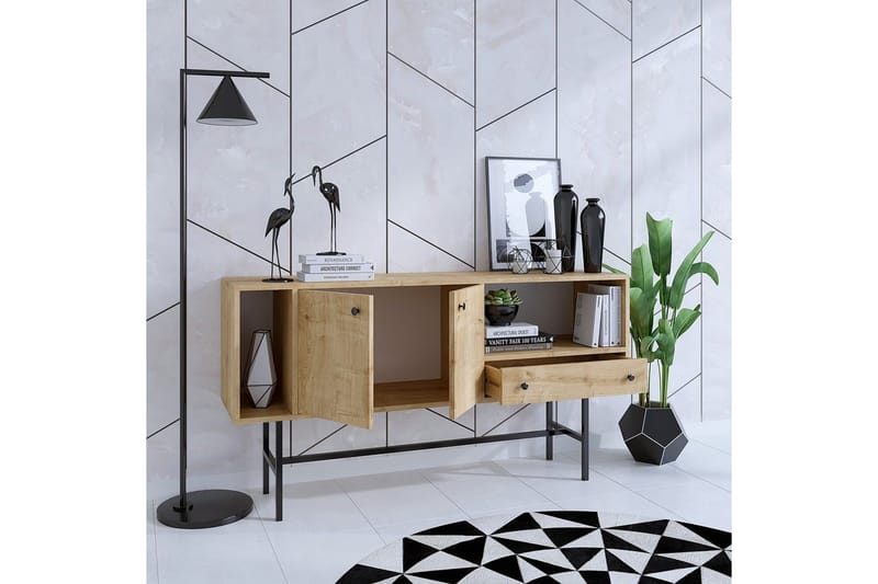 Grayce Konsollbord 150 cm - Ek/Svart - Möbler - Bord & matgrupper - Avlastningsbord - Hallbord
