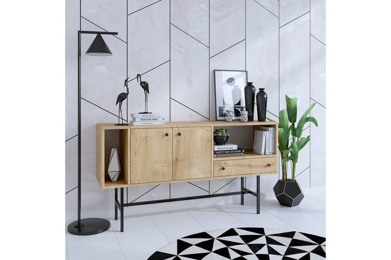 Grayce Konsollbord 150 cm - Ek/Svart - Möbler - Bord & matgrupper - Avlastningsbord - Hallbord