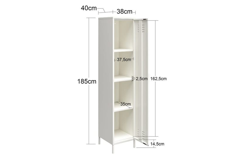 Högskåp Mission District 38x40x185 cm, Rosa - 38x40x185 cm, Rosa - Möbler - Bord & matgrupper - Avlastningsbord - Hallbord