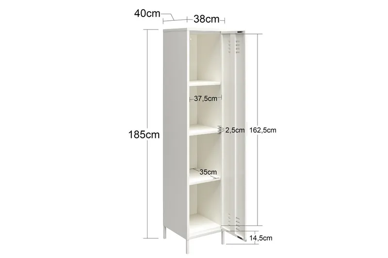 Högskåp Mission District 38x40x185 cm, Rosa - 38x40x185 cm, Rosa - Förvaring - Skåp - Förvaringsskåp - Omklädningsskåp