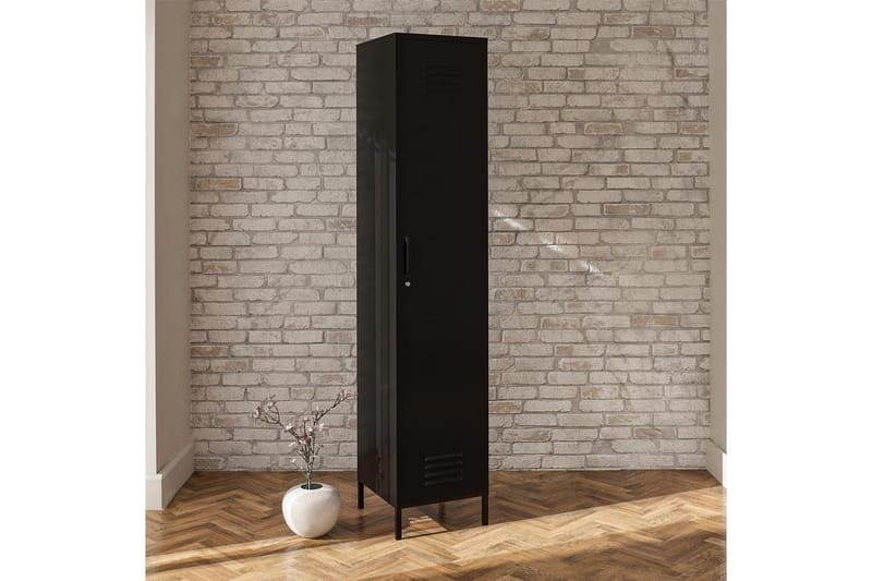 Högskåp Mission District 38x40x185 cm, Svart - 38x40x185 cm, Svart - Möbler - Bord & matgrupper - Avlastningsbord - Hallbord