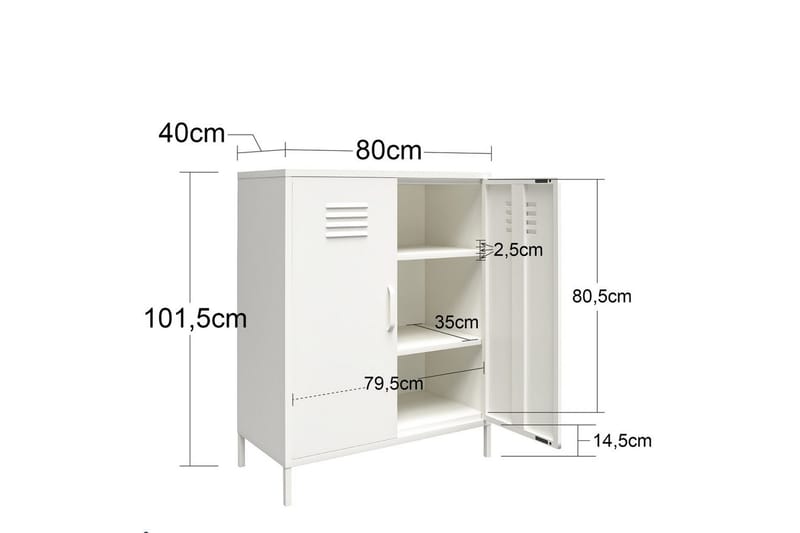 Högskåp Mission District 40x80x102 cm, Svart - 40x80x102 cm, Svart - Möbler - Bord & matgrupper - Avlastningsbord - Hallbord
