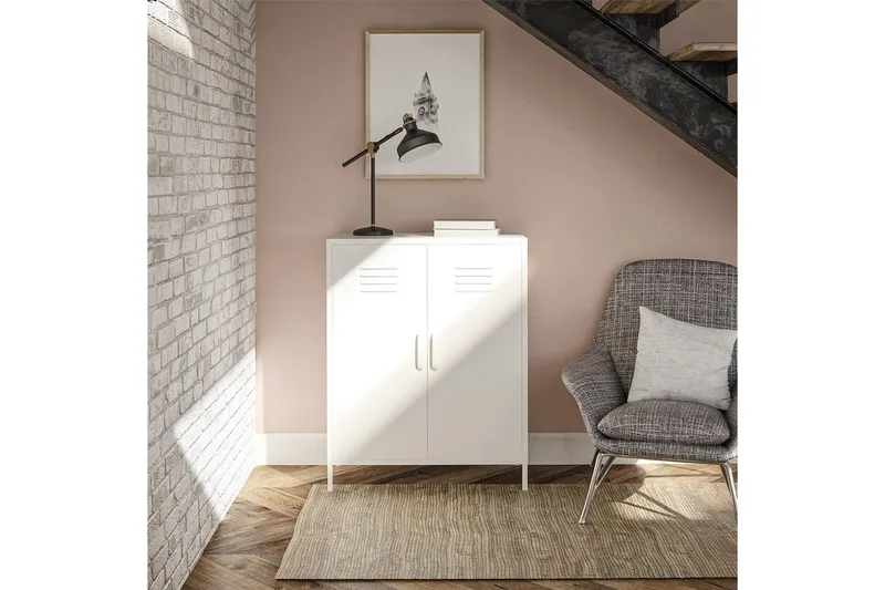 Högskåp Mission District 40x80x102 cm, Vit - 40x80x102 cm, Vit - Möbler - Bord & matgrupper - Avlastningsbord - Hallbord