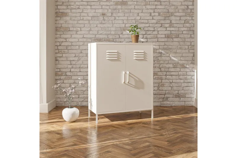 Högskåp Mission District 40x80x102 cm, Vit - 40x80x102 cm, Vit - Möbler - Bord & matgrupper - Avlastningsbord - Hallbord