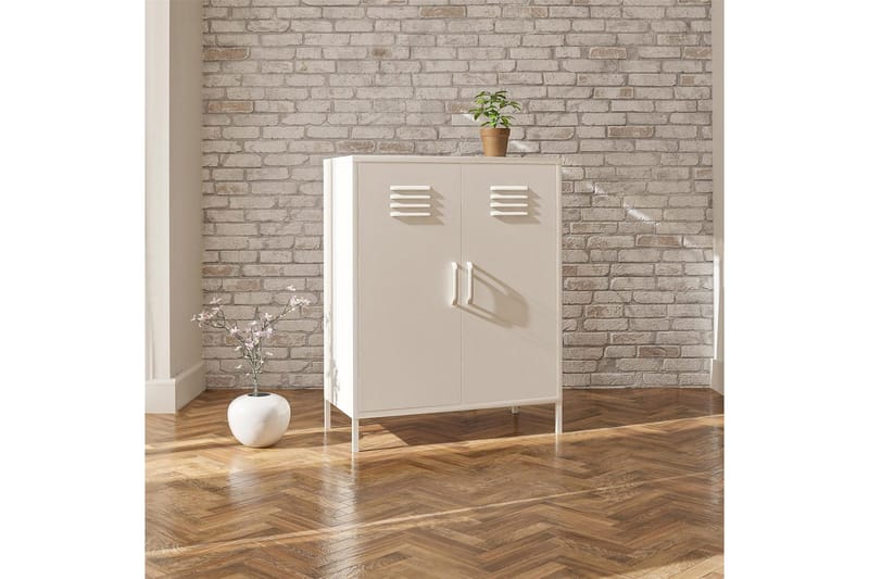 Högskåp Mission District 40x80x102 cm, Vit - 40x80x102 cm, Vit - Möbler - Bord & matgrupper - Avlastningsbord - Hallbord